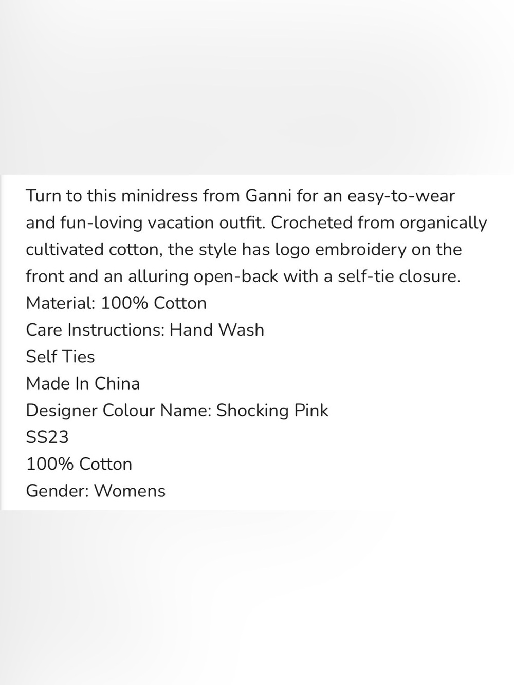Ganni Crochet Cover Up Tunic in Shocking Pink S - Picture 9 of 15